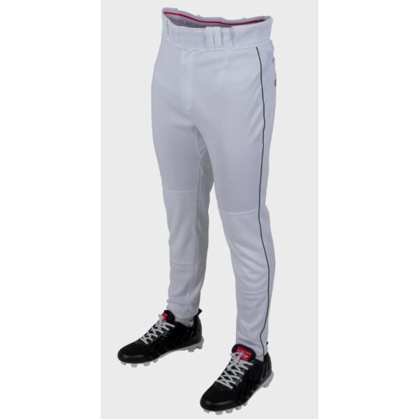 Rawlings 150 Jogger Fit Piped Baseball Pants With White/Dark Green Piping Thumbnail