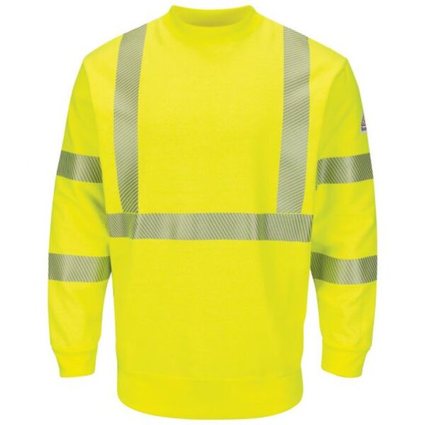 Bulwark Hi-Visibility Crewneck Fleece Sweatshirt HRC2 Thumbnail